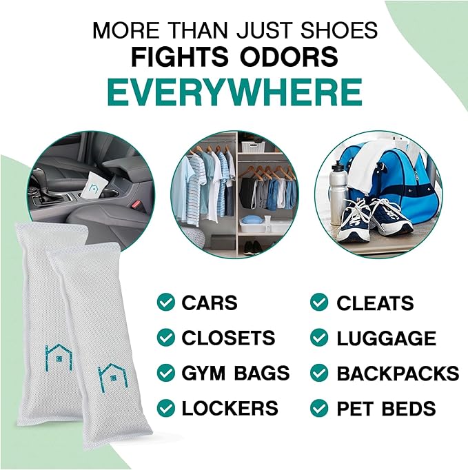 Shoe Deodorizer with Zeolites 1-Pack - Odor Eliminator, Air Freshener, Smell Absorber, Sneakers, Gym Bags, Soccer Cleats, Closets, Pet Area, Reusable - Shoe Deodorant