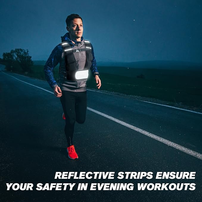 RitFit Weighted Vest, 4lb/8lb/10lb/12lb/15lb/20lb Weight Vest with Reflective Stripes, Weight Vest Adjustable for Women and Men Workout, Strength Training, Running, Fitness, Jogging, Walking