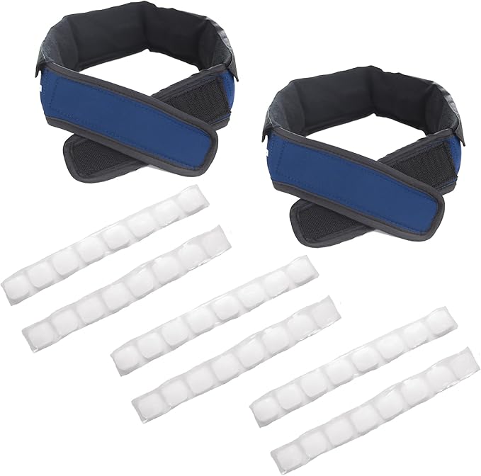 FlexiFreeze Cooling Collar - Neck Cooling Ice Wrap for People 2 Pack (Blue/Blue)