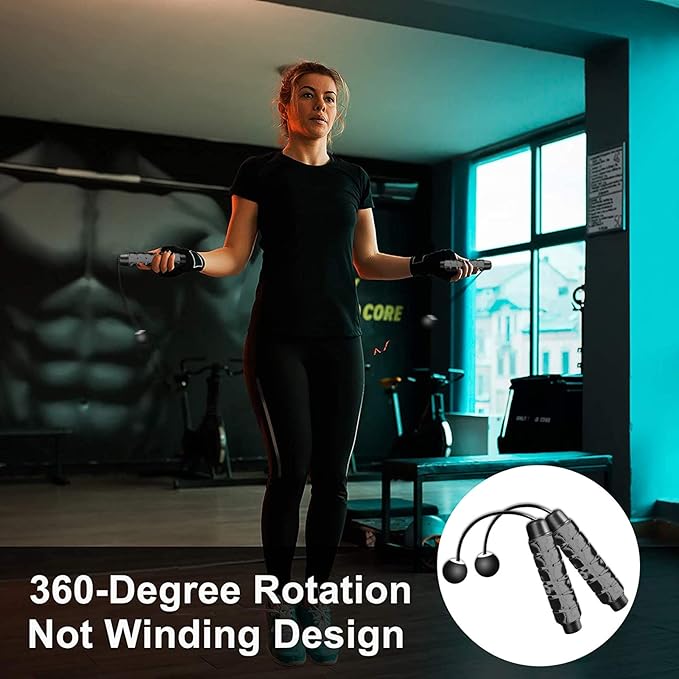 Redify Weighted Cordless Jump Rope for Fitness[Suitable for Different Ages and Levels] Ropeless Jump Rope for Boxing MMA WOD Training, BOD Rope Beachbody MBF,High Speed Rope Skipping for Narrow Space