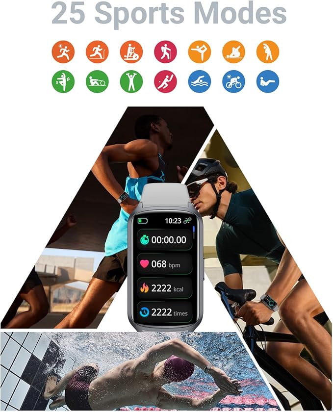 Health Fitness Tracker with 24/7 Heart Rate, Blood Oxygen, Blood Pressure, Sleep Tracker, 5ATM Waterproof Activity Trackers with Step Tracker, Pedometer (S & L Bands Included)