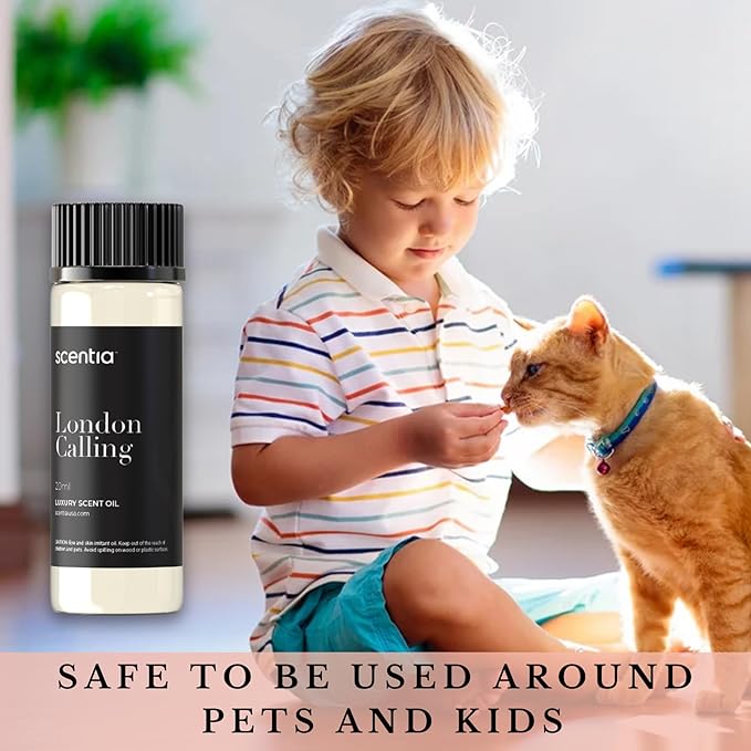 Hotel Diffuser Oil Inspired by Ferrari - 20 ml 0.67 fl oz - Essential Oil Blendwith White Tea, Cedarwood & Soku Lime for Aromatherapy Diffusers and Humidifiers - London Calling