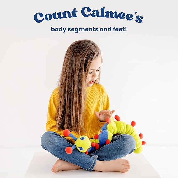 Calmee The Caterpillar Weighted Sensory Plush Toy for Kids, Breathing Exercise and Mindfulness Tool for Focus and Emotional Regulation, SEL Classroom or Home Toy, Soft and Washable – MESH Accredited
