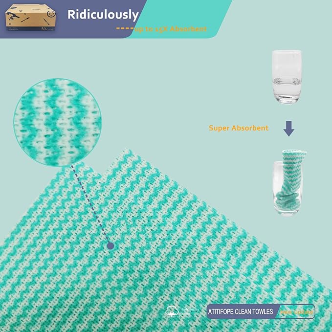 Heavy Duty Wipes Dish Cloths 50Pieces Reusable Wipes Multi-use Cleaning Cloths Towels