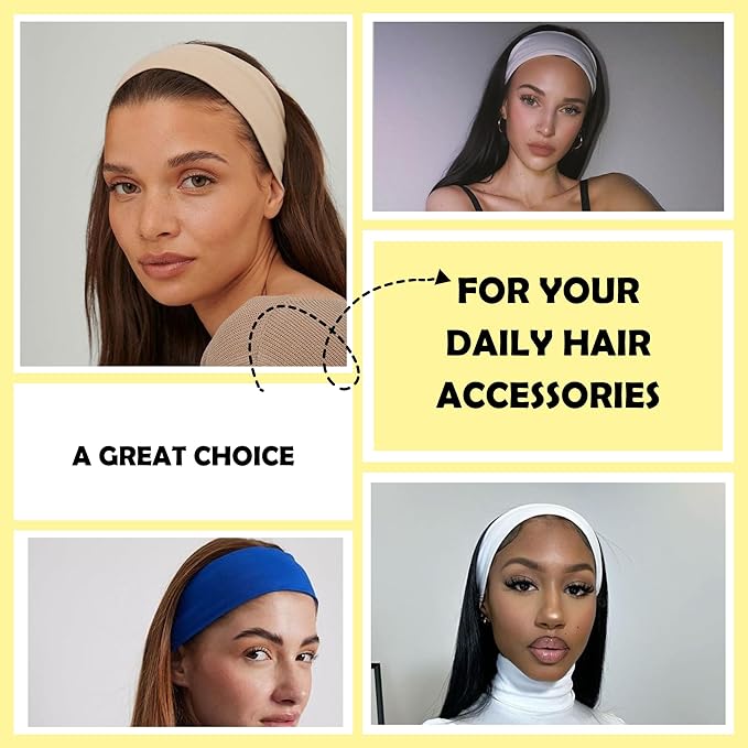 Lotus78, Pack of 8 Wide Headbands for Women Non Slip, Fashionable Sports Hair Bands for Women's Hair, Soft Elastic Stretchy Head Bands, Yoga Workout Headbands for Women Daily Fashion(Breeze icon)