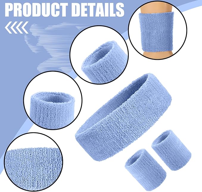 Hillban 80s Workout Outfit 80s Accessories for Women Men Neon Sweatbands Headbands for Tennis Volleyball Sport