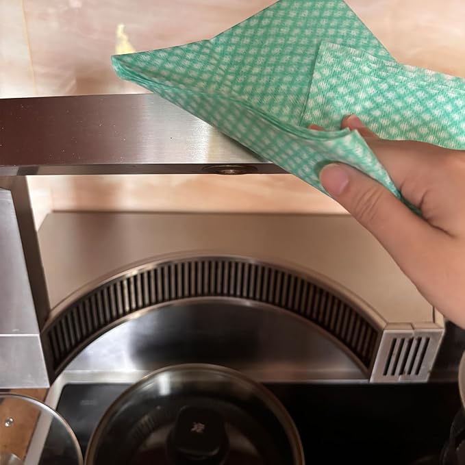 Disposable Cleaning Cloths Heavy Duty Dish Rag Disposable Dish Cloths 50 Count/Pack,Green