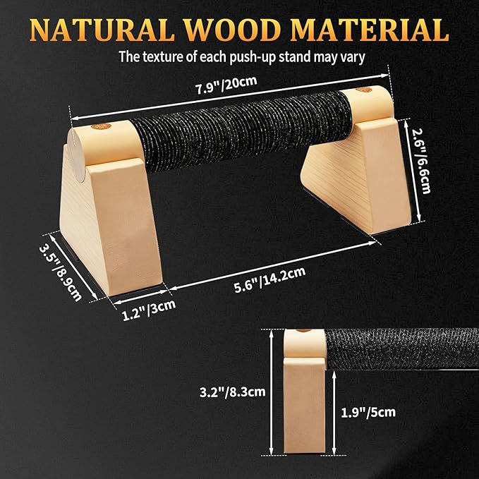 Parallettes Bars - Wooden Calisthenics Equipment for Handstand Training, Push Up Bars & Calisthenics Bar - Handstand Bars and Pushup Handles for Men