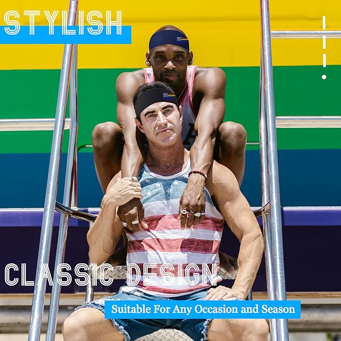 Sports Headbands for Men Sweatbands Sweat Bands Headbands Men 3pcs Workout Cooling Head Bands for Running Hairband for Tennis Football Gym Yoga