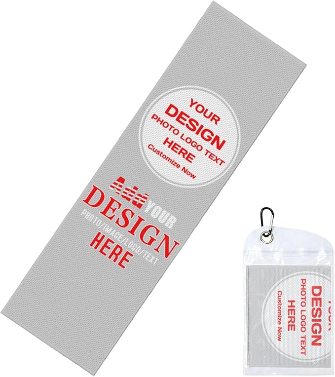 Custom 1-200 Pack Cooling Towel 40"x12", Design Your Team Logo Photo Ice Towel Personalized Soft Breathable Sport Towel Customized Workout Sweat Towel for Yoga Gym Activities (Grey)