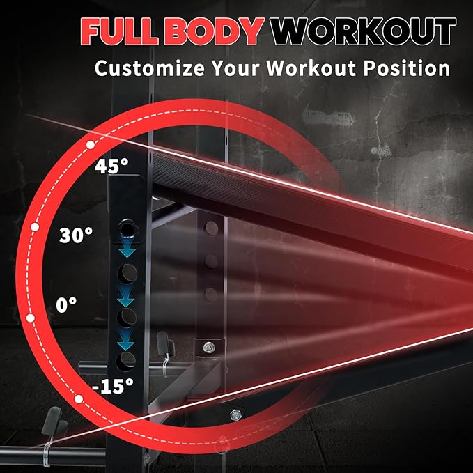 1500LBS 8 in 1 Olympic Weight Bench Set with Leg Extension/Curl and Preacher Curl, Bench Press Set and barbell Rack with Safety Bar Catches, Foldable Workout Benches for Home(US Stock)