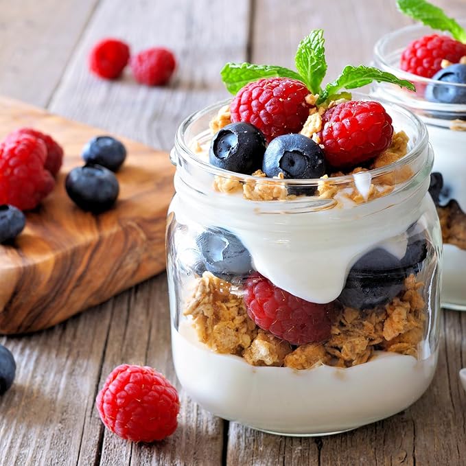 Overnight Oats Containers with Lids, 16oz Glass Jars with Lids 8 pcs, Apricot, Wide Mouth Mason jars for Salad, Yogurt, Snacks, Meal Prep