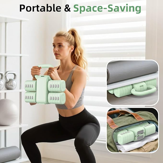 2-in-1 Adjustable Dumbbell Set, Upgraded 5 Levels Heavier Hand Weights for Women Men, Each 2.2/3.3/4.4/5.5/6.6lb, Convertible Weights Dumbbells and Kettlebell Set for Home Gym Exercise & Fitness