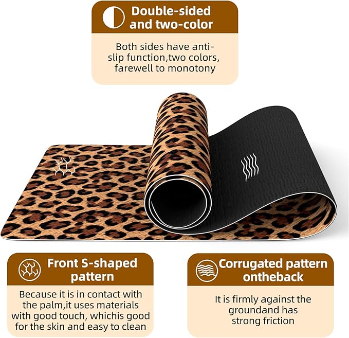 FOLAI Extra Thick Yoga Mat 6mm - Non-Slip Exercise Mat for HIIT, Pilates & Home Workouts & Workout with Free Carry Strap