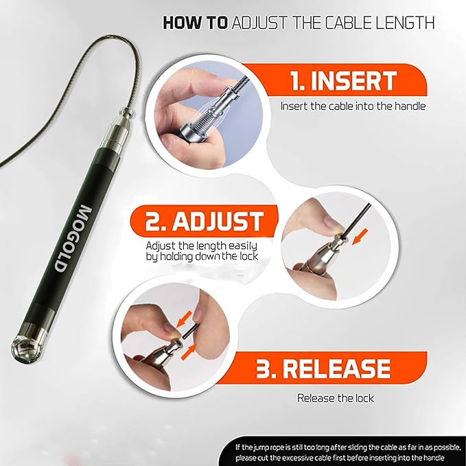 2-in-1 Speed Rope: 2mm for Boxing/MMA & 3mm for CrossFit - Tool-Free Adjustable Cable System with Dual Bearings - Sweatproof Hybrid Grip for High-Intensity Training