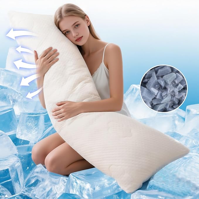 Body Pillow, Cooling Memory Foam Body Pillows for Adults Sleeping,Big Large Firm Full Body Pillow for Side Sleeper
