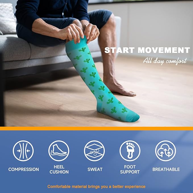 bropite Compression Socks for Women & Men Circulation-Support Knee High Socks 20-30 mmhg-Best for Running,Medical,Nurse,Travel