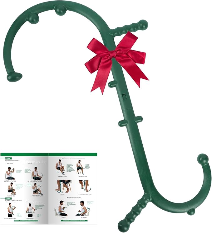 Massage Trigger Point Cane, Body Deep Tissue, Handheld Back, Neck, Shoulder, Leg and Feet Massager Rod, Muscle Release Tool Self Massage Hook Cane Gifts for Women & Men, Green