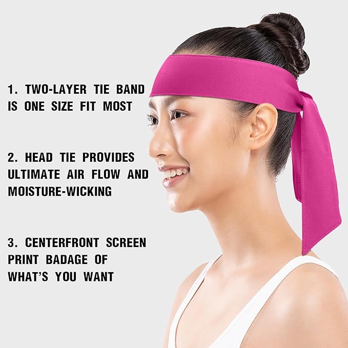 ONUPGO 18Pcs Head Ties for Men Women, Adjustable Headbands Sports Sweatband Ninja Ties Head Band, Sweat Wicking Workout Headband for Sports, Running, Tennis, Yoga, Soccer, Karate