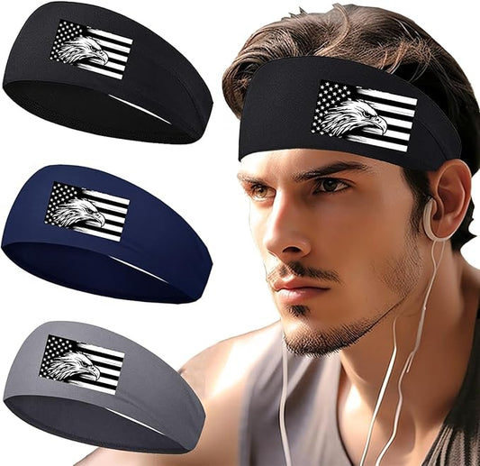 Sports Headbands for Men 3pcs Sweat Bands Headbands Men Sweatbands for Mens Women Running Head Bands Hairband