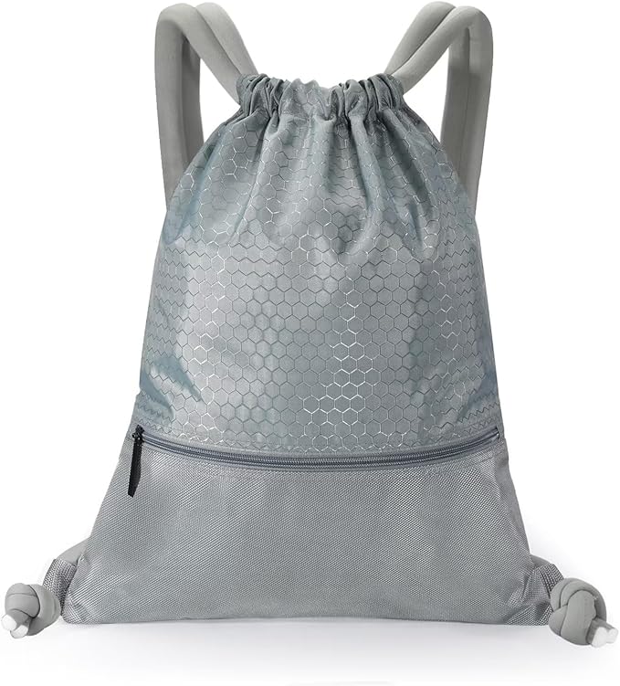 GAENMESH Drawstring Backpack Bag for Sports Lightweight Foldable Gym Bag with Sturdy Draw Cord Shoulder Strap Hiking Travel Camping