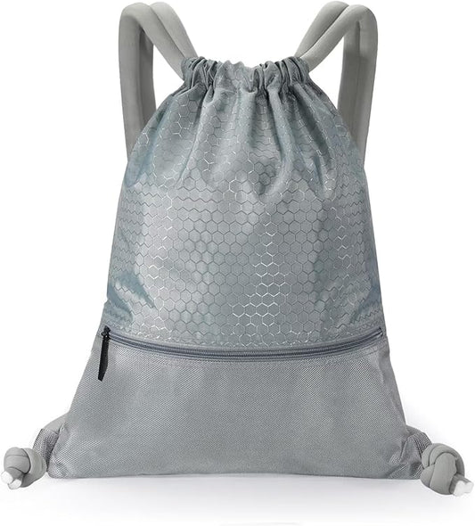 GAENMESH Drawstring Backpack Bag for Sports Lightweight Foldable Gym Bag with Sturdy Draw Cord Shoulder Strap Hiking Travel Camping