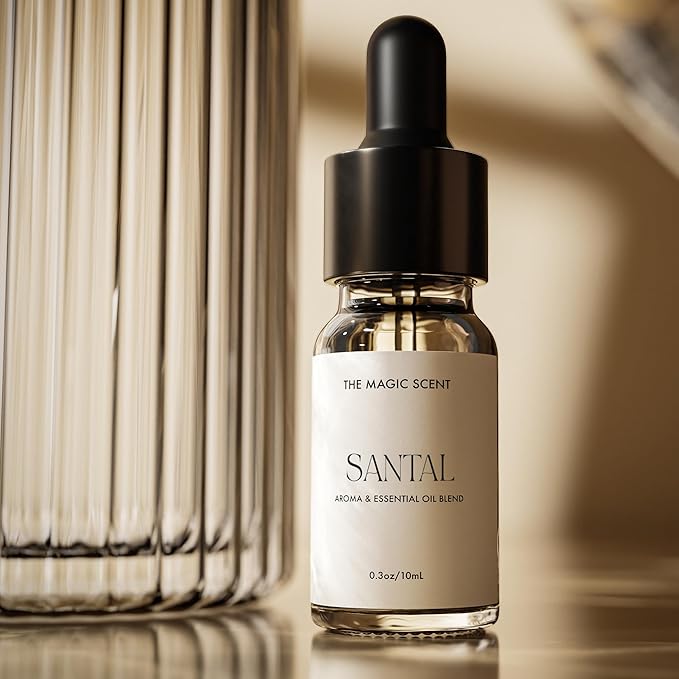 Santal Diffuser Oil - Fragrance Scent - Cold-Air & Ultrasonic - Santal Essential Oil - Diffuser Oils Scents for Home - Sandalwood Oil - 0.3 fl oz, 10 mL