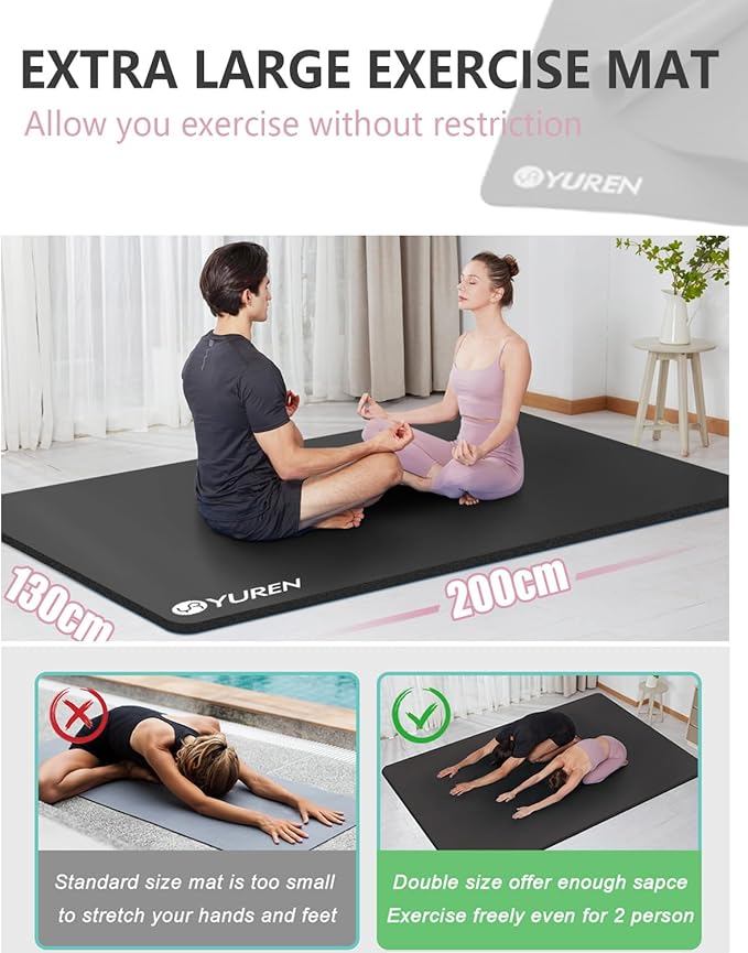 Large Yoga Mat 78"x 51" 20mm/15mm/10mm Thick Workout Mats for Home Gym, Extra Wide Workout for Women Men Gym Flooring Exercises