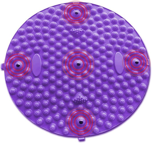 Foot Massager Mat, Manual Massage Tool with Magnetic Therapy Acupressure Disc for Feet Relaxation, Foot Relieve Stress Treatment (Purple)