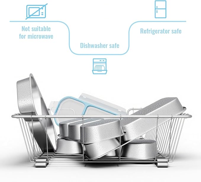 Stainless Steel Snack Containers for Kids Adults, 2 Pack 2 Compartment Metal Snack Containers Box with Lid, Reusable Food Storage Container, Leak Proof, Grab and Go, Blue