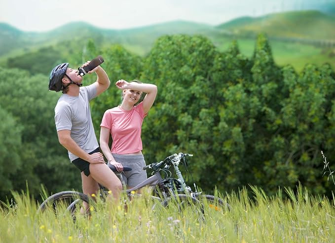 Valourgo Collapsible Water Bottle, Silicone Foldable with Leak Proof Valve BPA Free, Aqua Blue, 21 oz