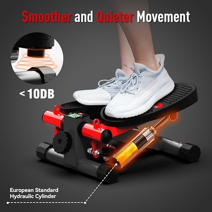 HARISON Mini Steppers for Exercise, Stair Stepper with LCD Monitor 300LBS Capacity, Portable Under Desk Stepper for Home Workout