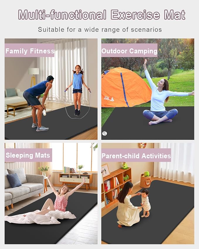 Large Yoga Mat 78"x 51" 20mm/15mm/10mm Thick Workout Mats for Home Gym, Extra Wide Workout for Women Men Gym Flooring Exercises