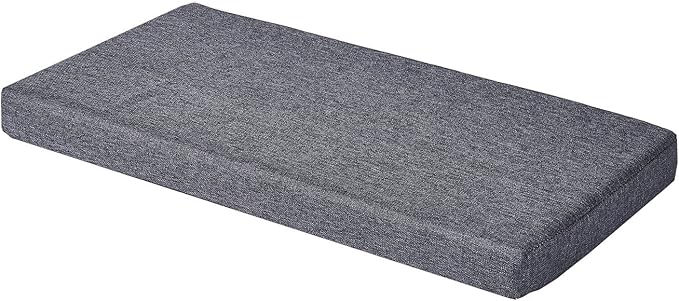 48 x 14 inch Piano Bench Cushion for Indoor Shoe Storage with Ties Non Slip Picnic Bench Pad for Kitchen Dining Table Seat, Grey