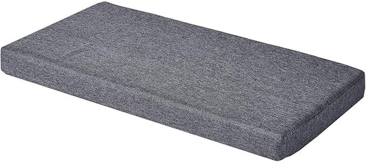 48 x 14 inch Piano Bench Cushion for Indoor Shoe Storage with Ties Non Slip Picnic Bench Pad for Kitchen Dining Table Seat, Grey