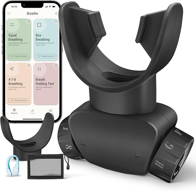 Breathing Exercise Trainer Adjustable & Portable Easy to Clean for Daily, Fitness & Sport