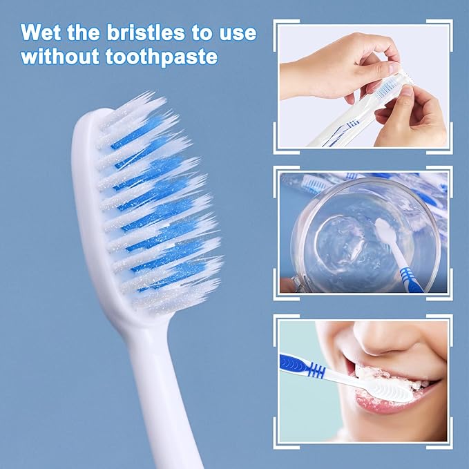 200 Prepasted Disposable Toothbrushes with Dental Floss Individually Wrapped Pre Pasted Toothbrushes Soft Bristle Travel Tooth Brush Single Use Wrapped for Hotel, Camping, Travel, Homeless