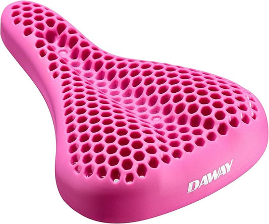 DAWAY Comfortable Bike Seat Cover - Silicone Gel & Memory Foam Padded Bike Seat Cushion for Men Women - Soft Bicycle Saddle Cover for Peloton, Stationary Exercise, Mountain Road Bikes - XL/Large/Small