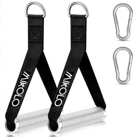 Mikolo Aluminum Alloy Cable Machine Handles, Exercise Handles D Handle Cable Attachments for Gym, Durable Cable Machine Attachment for Cable Crossover Training