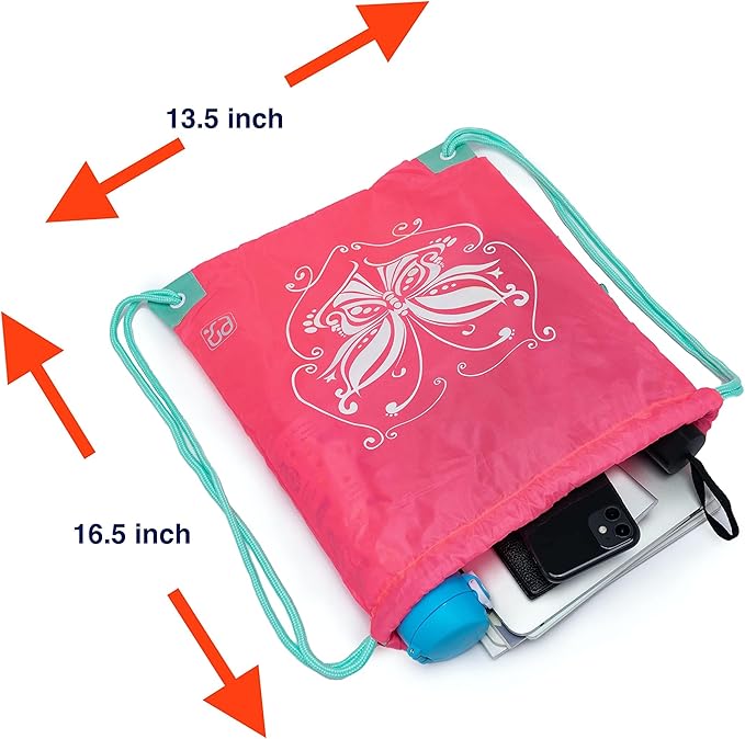 Girls Drawstring Backpack,Sport Gym Cinch Bag for Kids (flaming)