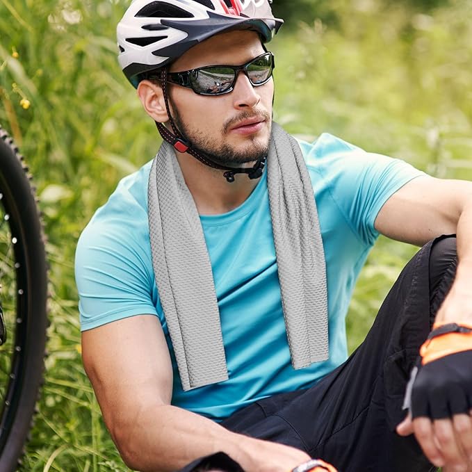 Custom 1-200 Pack Cooling Towel 40"x12", Design Your Team Logo Photo Ice Towel Personalized Soft Breathable Sport Towel Customized Workout Sweat Towel for Yoga Gym Activities (Grey)