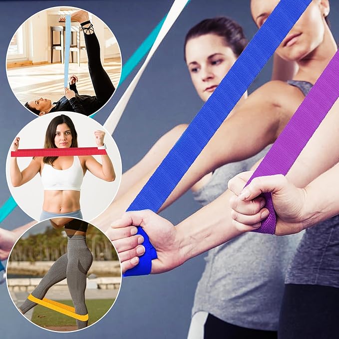 6 Packs Yoga Strap for Stretching Yoga Belt Adjustable Straps for Non Elastic Stretching Strap Exercise Straps for Pilates