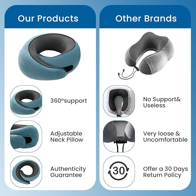 2024 New Memory Foam Travel Pillow for Airplanes,Neck Pillow for Traveling,Neck Plus Travel Pillow,Neck Plus Travel Neck Pillow