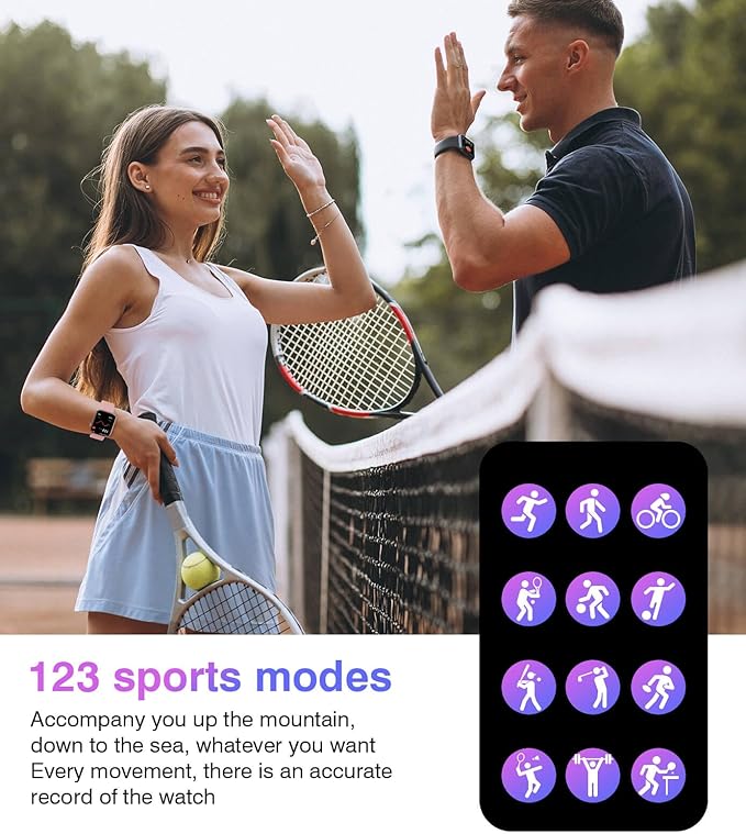 Smart Watch for Men Women with Bluetooth Call,1.9'' HD Full Touch Screen Fitness Watch, 24/7 Heart Rate Monitor, Blood Pressure/SpO2/Sleep Tracker, Waterproof Smartwatch , Compatible Android and iOS