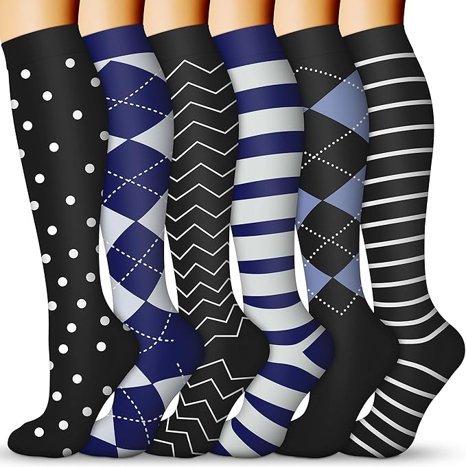 Compression Socks for Women & Men 15-20 mmHg, Best for Medical, Nursing, Running, Athletic, Varicose Veins, Travel