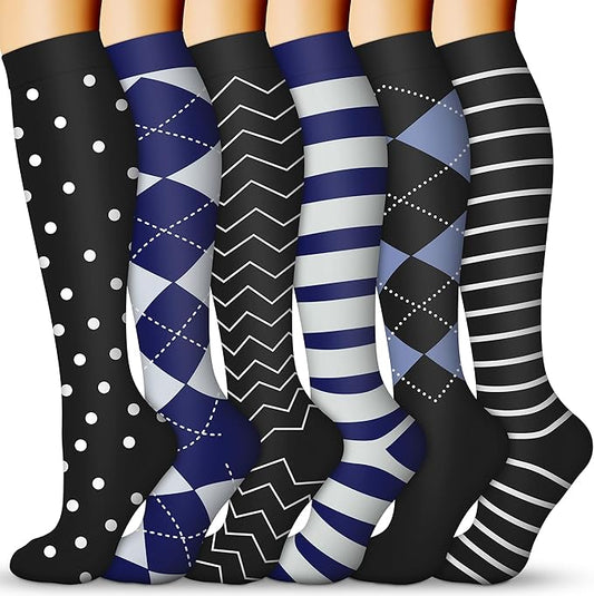 Compression Socks for Women & Men 15-20 mmHg, Best for Medical, Nursing, Running, Athletic, Varicose Veins, Travel