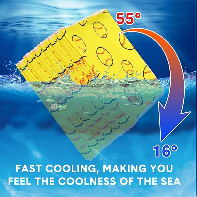 12 Pcs Cooling Towel 40 x 12 Inch Basketball Baseball Football Volleyball Soccer Softball Microfiber Fast Drying Towel for Gift Women Men