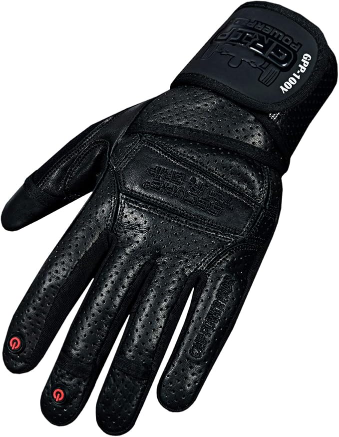 Elite Leather Gym Gloves with Built in 2" Wide Wrist Wraps Grip & Design for Weightlifting Power Lifting Bodybuilding & Strength Training Workout Exercises