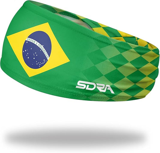 Suddora Country Flag Headbands, Wide National Flag Headbands for Sports Events, Non-Slip Fabric Sweatbands for Soccer, Tennis, Workout, Costume