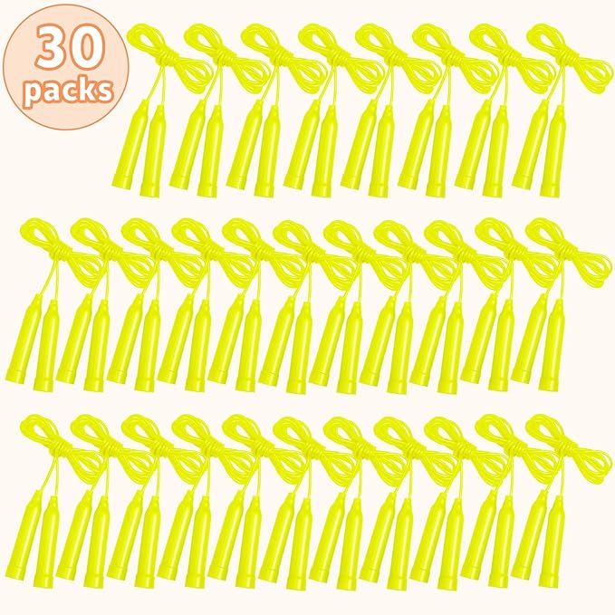 30 Pcs Kids Jump Rope,Colorful Jump Ropes for Kids,7.2 Feet Plastic Jump Ropes,Adjustable Skipping Rope,Jumping Ropes for Party Favors,Birthday Gifts,Indoor Outdoor Activity